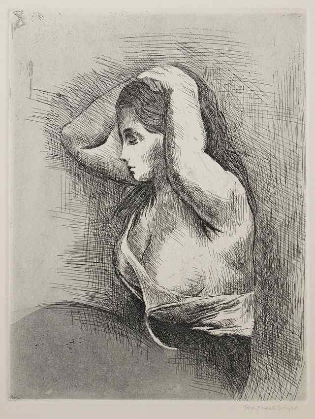 Appraisal: SOYER Raphael American - Young Girl Dressing Etching '' x