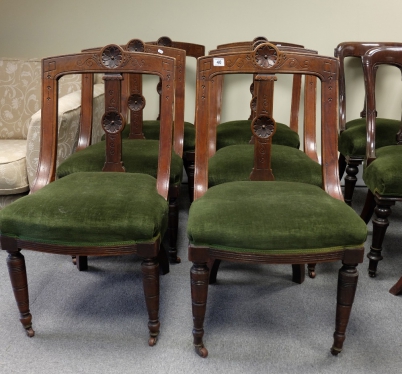 Appraisal: set of Edwardian carved mahogany dining chairs