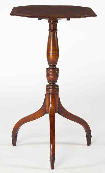 Appraisal: Federal New England Tilt Top Candlestandearly th century mahogany and