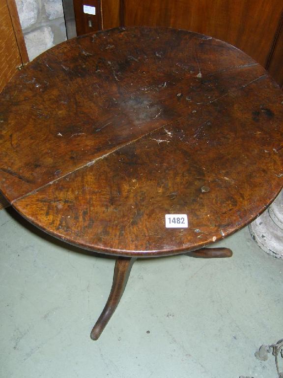 Appraisal: A Georgian oak and pollard oak occasional table with circular