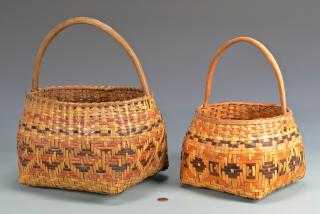 Appraisal: Two Cherokee Rivercane Baskets Two Cherokee Rivercane Baskets st item