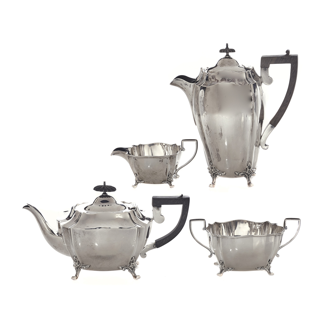 Appraisal: A LOT OF VICTORIAN STERLING HOT BEVERAGE SET WITH MONOGRAMS