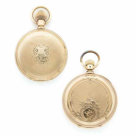 Appraisal: Two Gold Hunting Case Pocket Watches Estimate -