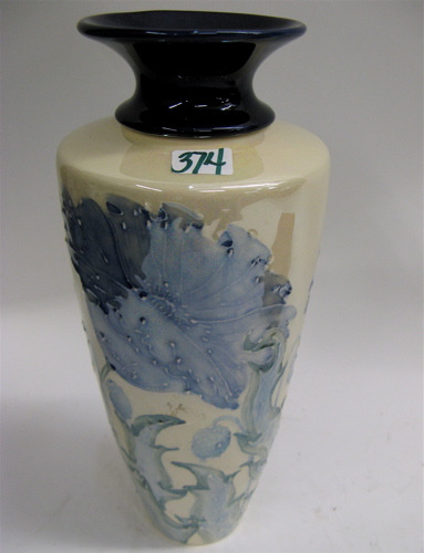 Appraisal: ENGLISH STAFFORDSHIRE SIGNED MOORCROFT VASE glazed vase in the manner