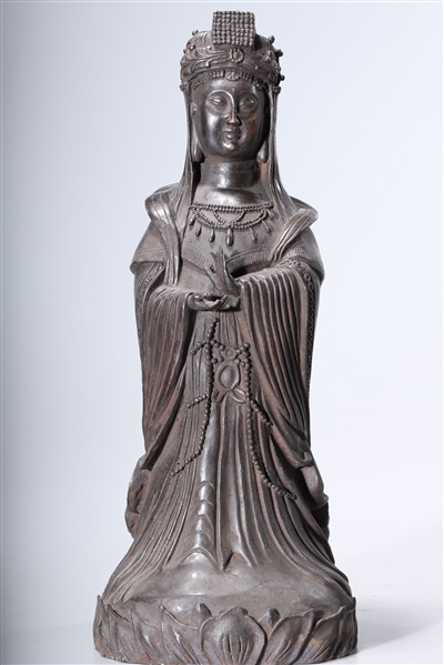 Appraisal: Chinese bronze Guanyin x x approx