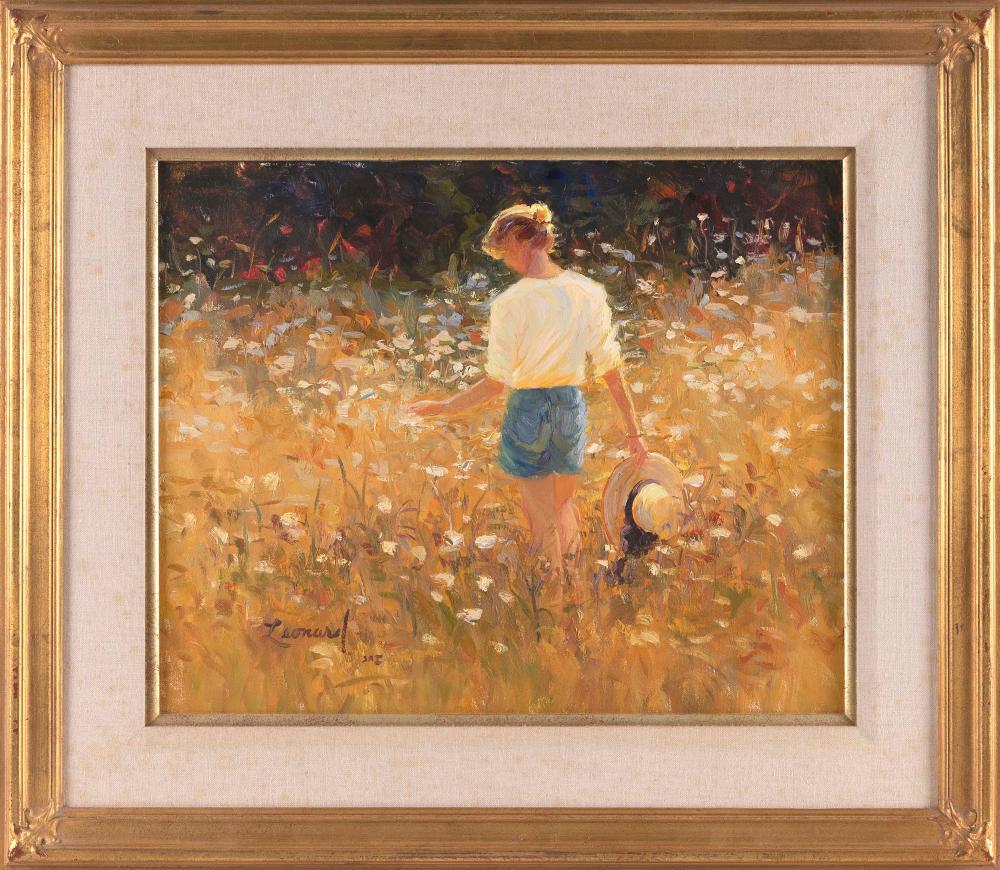 Appraisal: DIANE LEONARD ARIZONA MASSACHUSETTS B WILD FLOWERS OIL ON CANVAS