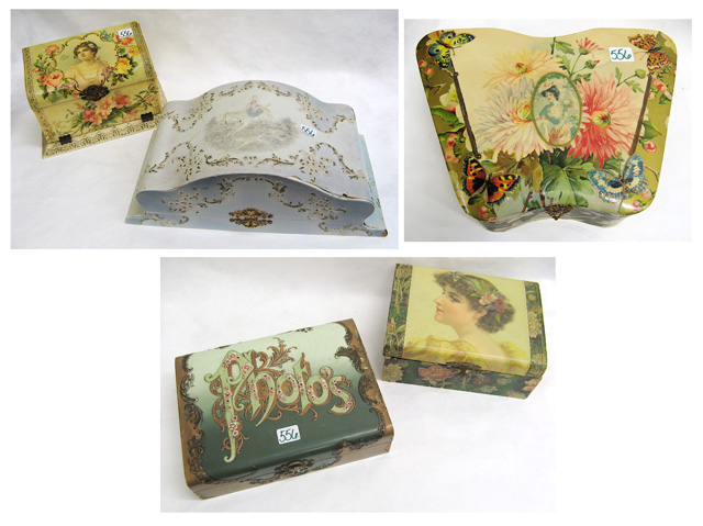 Appraisal: FIVE VICTORIAN BOXES all fully lined in various sizes shapes