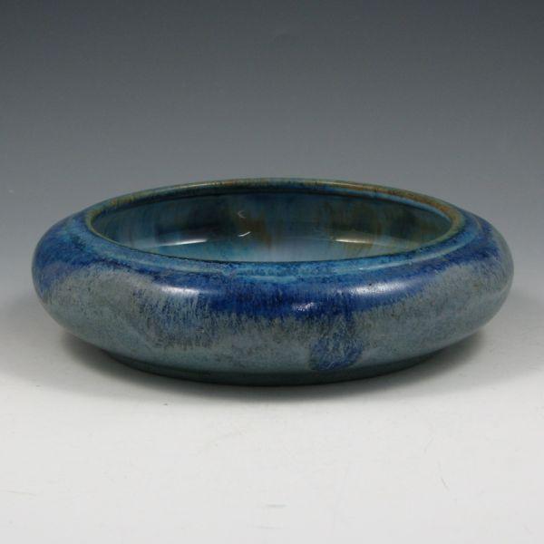 Appraisal: Fulper low bowl with bright crystalline blue over lighter matte