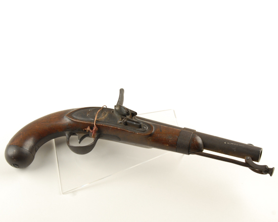 Appraisal: An R Johnson Flintlock Pistol the lockplate marked R Johnson