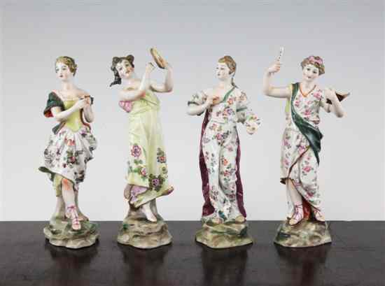 Appraisal: A set of four Continental porcelain figures emblematic of The