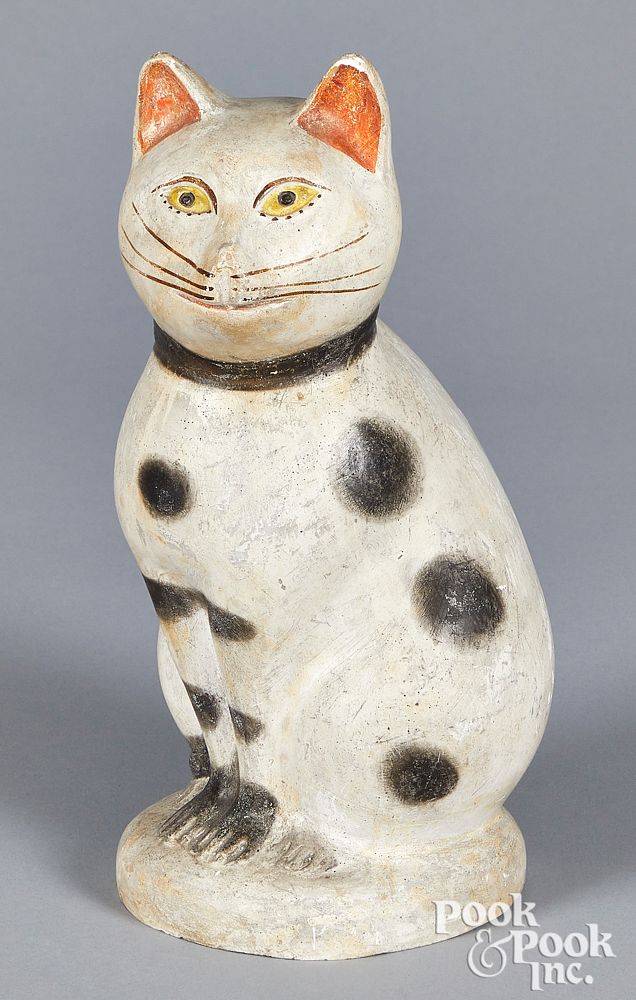 Appraisal: Pennsylvania chalkware cat th c Pennsylvania chalkware cat th c