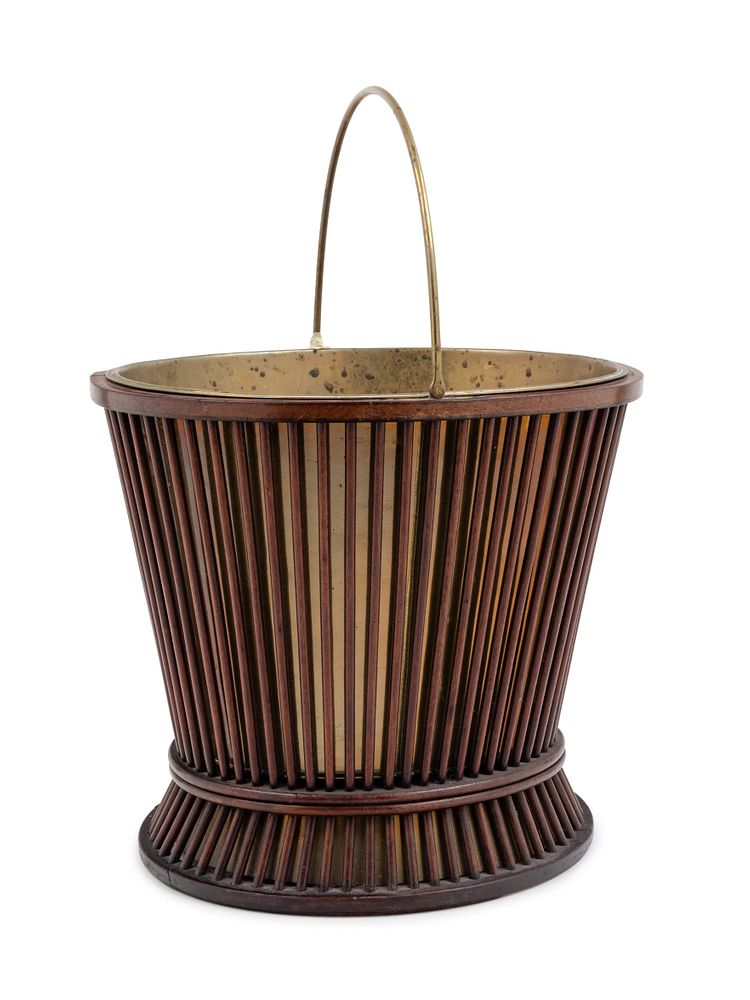 Appraisal: A George III Mahogany and Brass Peat Pail A George