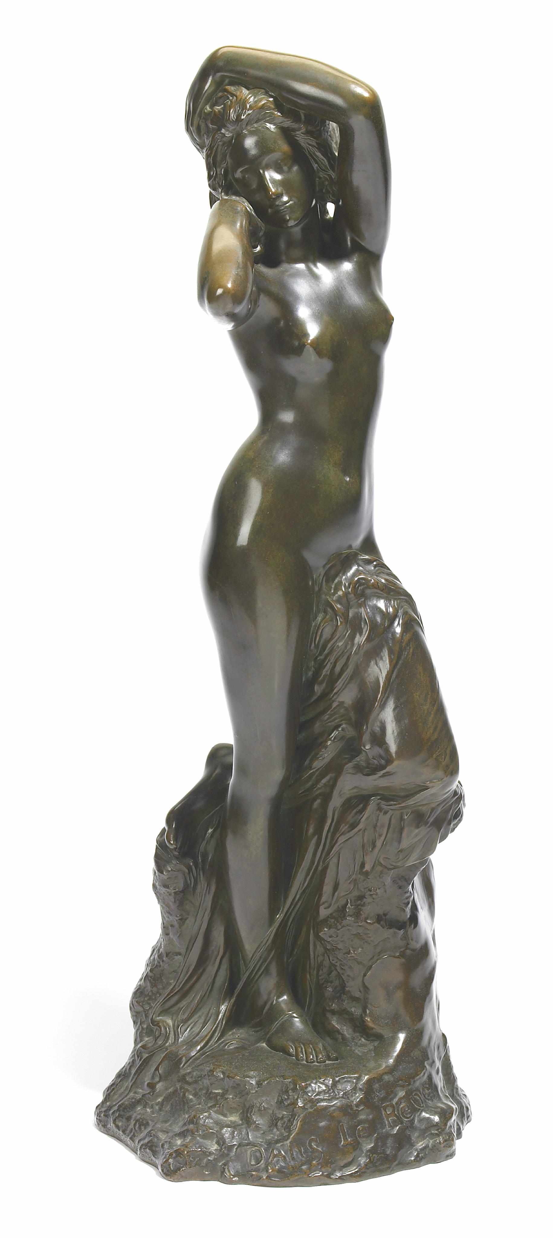 Appraisal: Gustave Frederic Michel French - Dans Le RvePatinated bronze brown