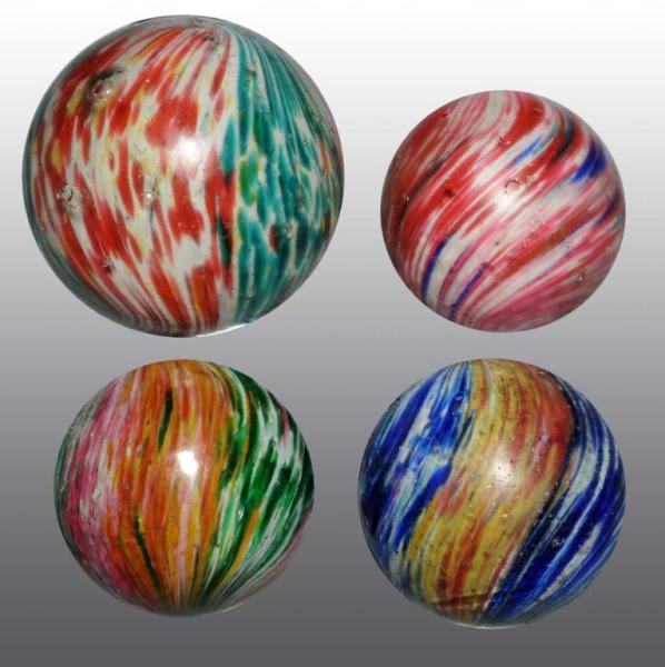 Appraisal: Lot of Large Onionskin Marbles Description Includes one polished four-panel