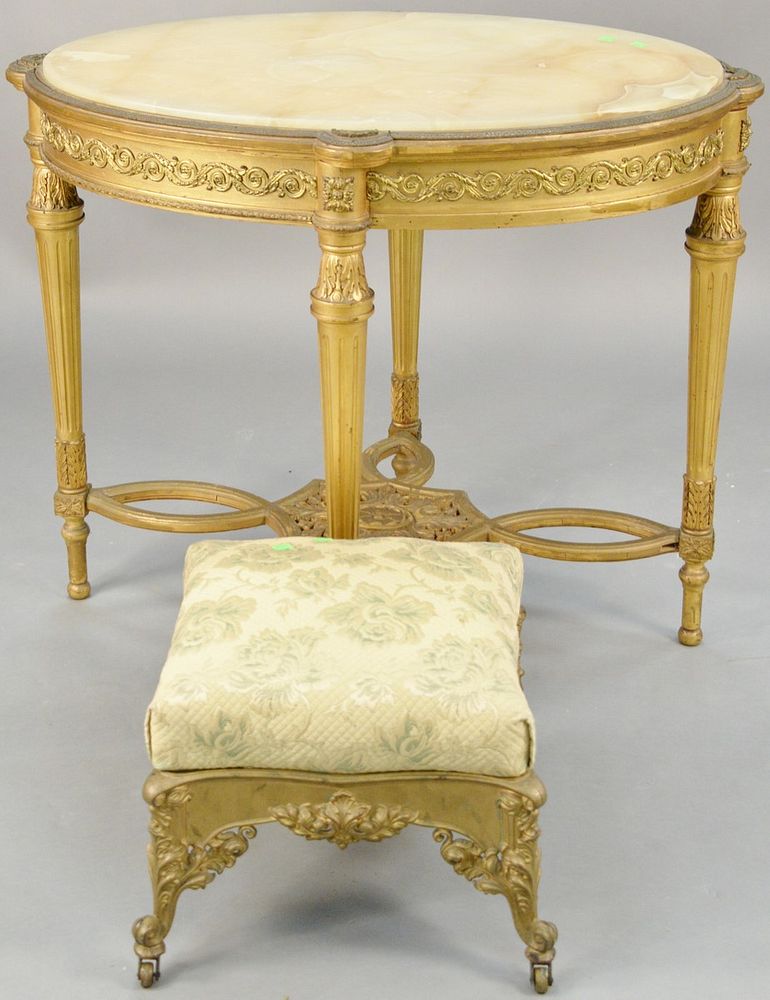 Appraisal: Two piece lot to include Louis XVI style oval table