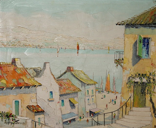 Appraisal: Charles Robert Doyly-John British - View of a Mediterranean village