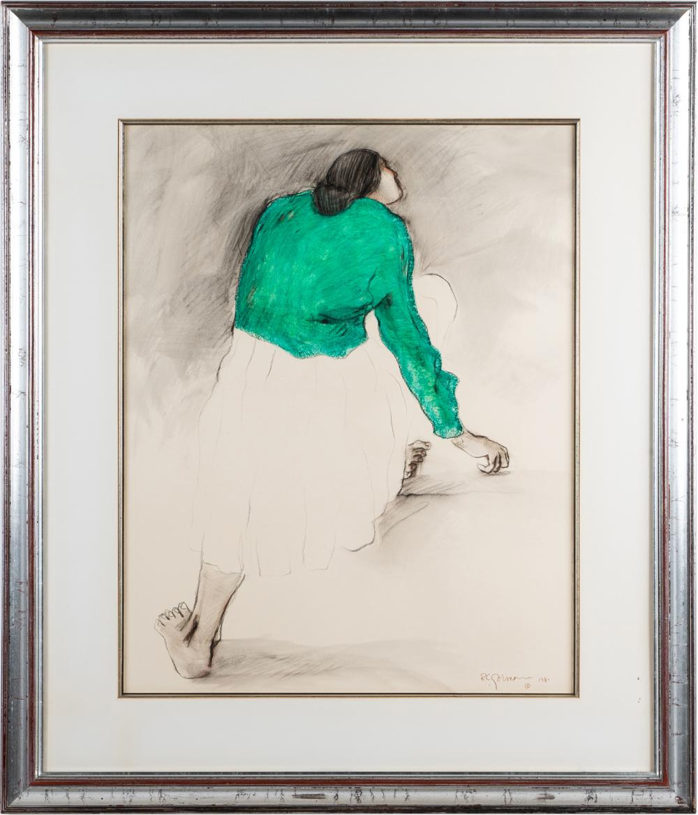 Appraisal: RC GORMAN - WOMAN IN GREEN BLOUSE lithograph signed and