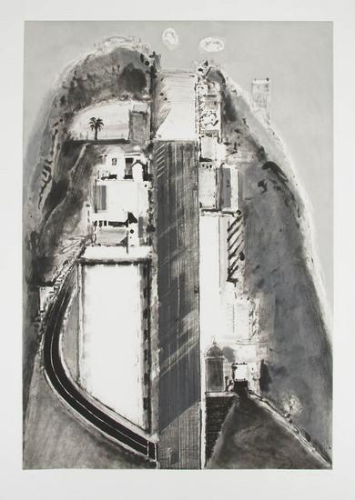 Appraisal: Wayne Thiebaud b steep street soft-ground etching with aquatint and