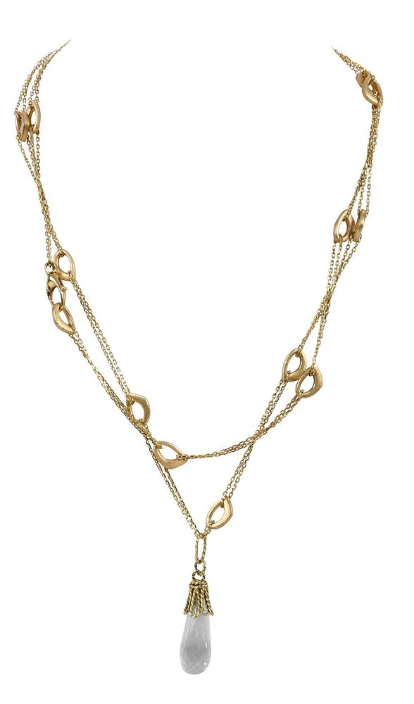 Appraisal: Orlanda Olsen kt Necklace double strand fancy link chain pendant