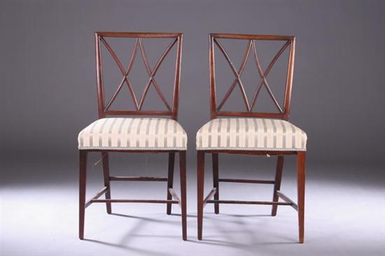 Appraisal: SET SIX CHIPPENDALE-STYLE WALNUT DINING CHAIRS Late th century Each