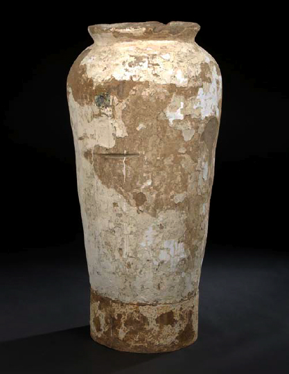 Appraisal: Monumental Provincial Partially Glazed Terra Cotta Storage Jar fourth quarter