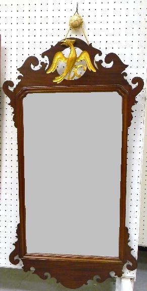 Appraisal: Chippendale style wall mirror with gilt phoenix in crest of