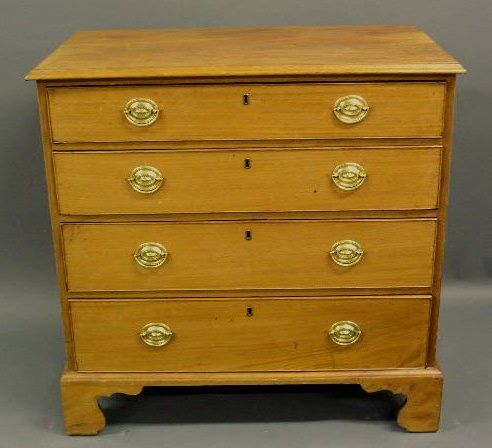 Appraisal: Chippendale mahogany chest of drawers c long leaf pine secondary