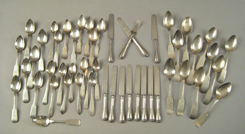 Appraisal: Forty-eight pieces of coin silver flatware late th early th