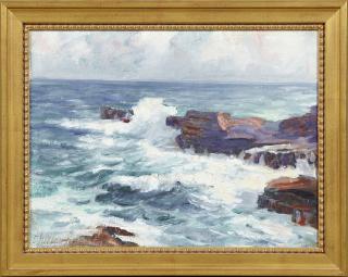 Appraisal: Shirley Russell Hawaii - Crashing Surf th c oil on