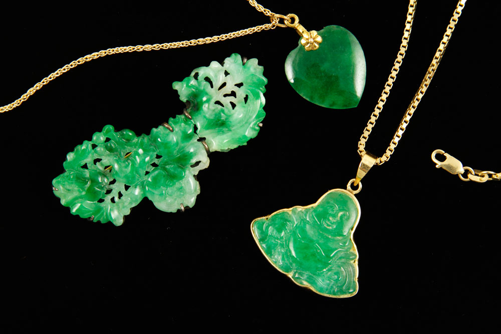 Appraisal: - Lot of K Chinese Jade Jewelry Pieces Lot of