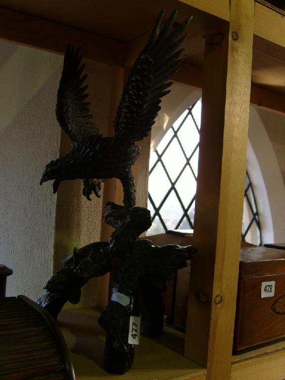 Appraisal: A late th century cast metal group of an eagle