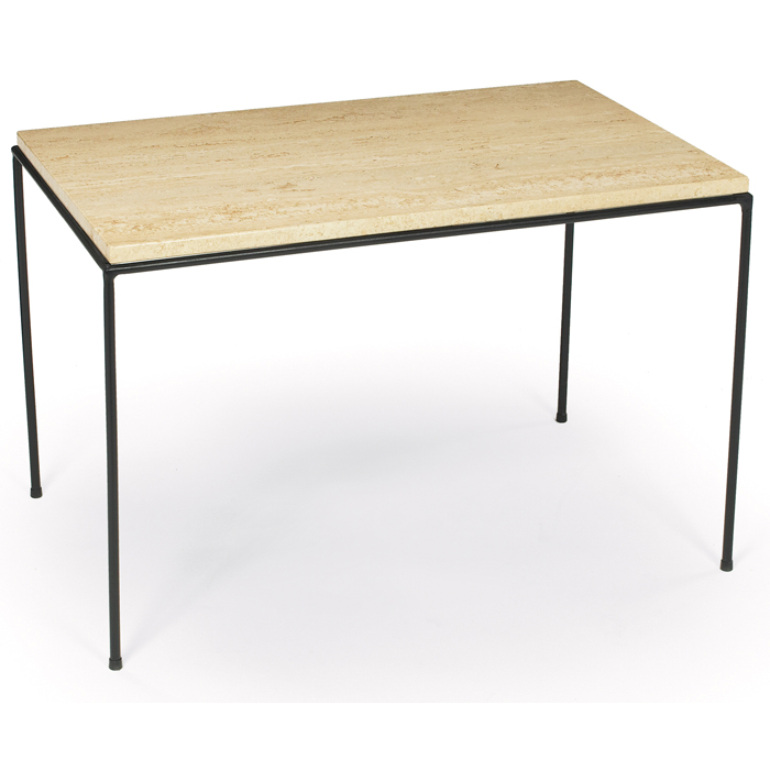 Appraisal: Paul McCobb occasional table by Winchendon rectangular travertine top on