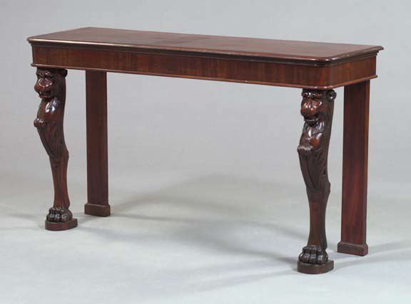 Appraisal: Regency-Style Mahogany Side Table the rounded rectangular top above a