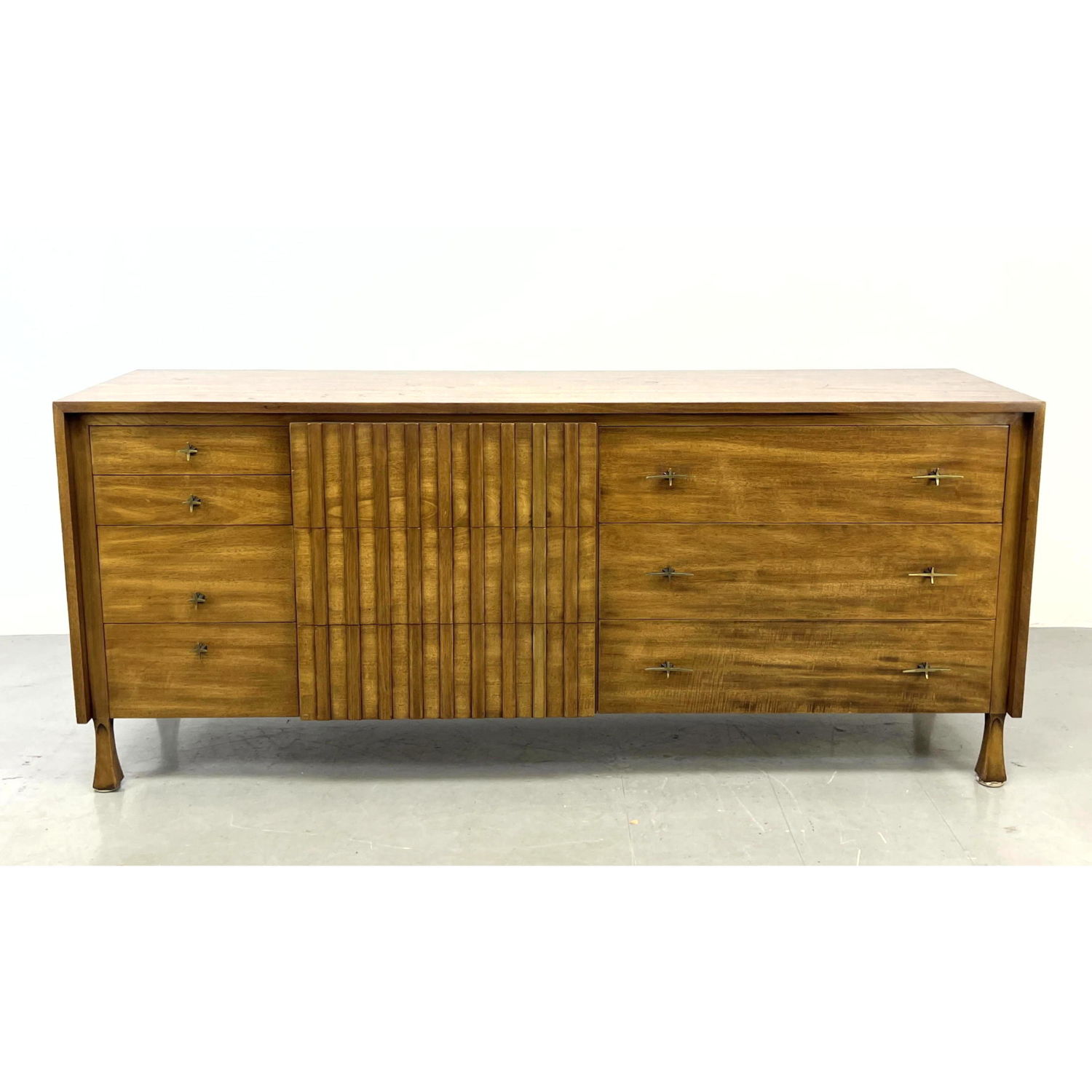 Appraisal: JOHN WIDDICOMB Modernist Credenza Sideboard Central drawers with vertical banded