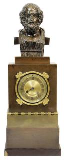 Appraisal: French patinated bronze figural clock French patinated bronze figural clock