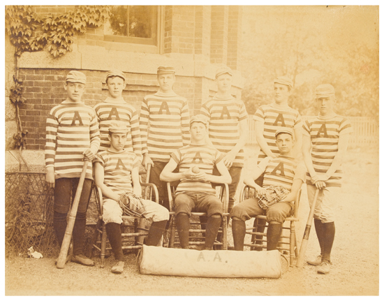 Appraisal: BASEBALL-- TH CENTURY Photograph of unidentified baseball team probably high