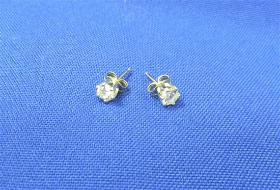 Appraisal: JEWELRY Pair of diamond earrings pierced K white gold six