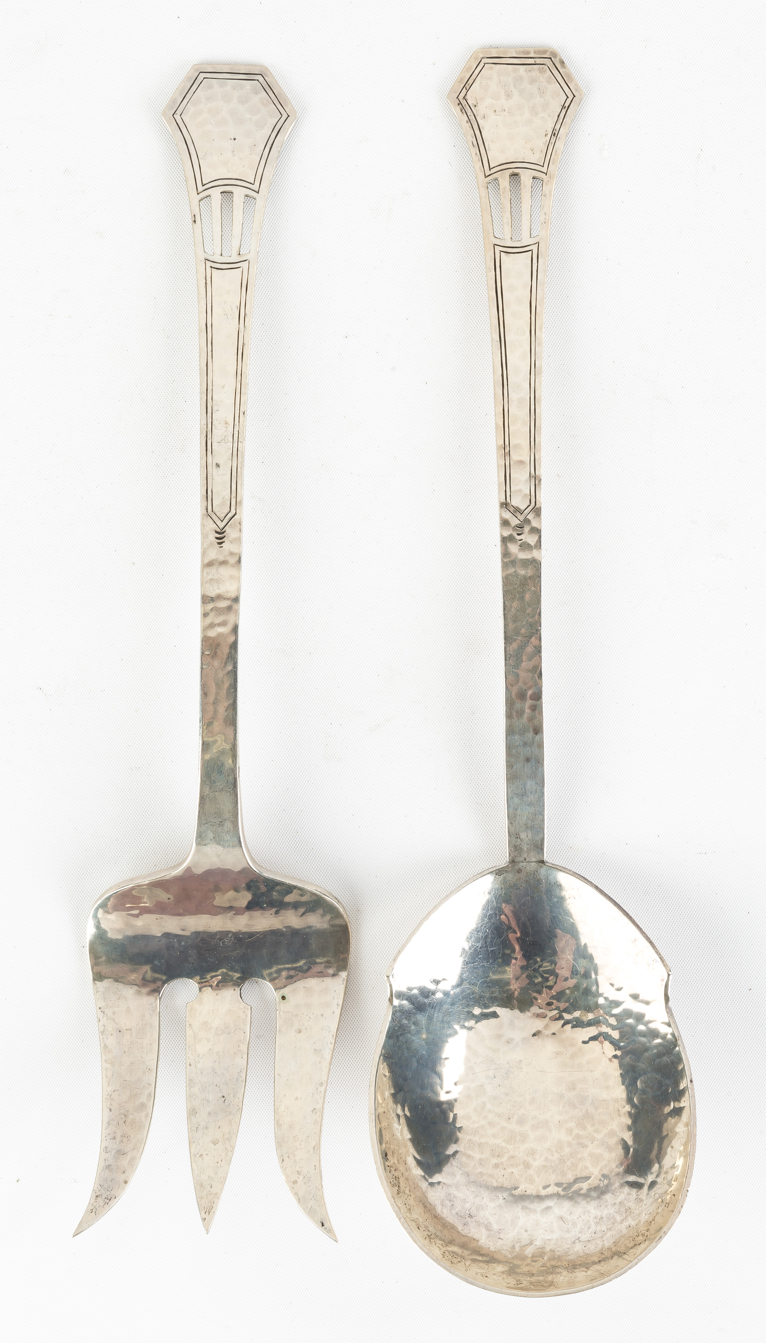 Appraisal: Alvin Arts and Crafts Hand Hammered Sterling Silver Serving Pieces