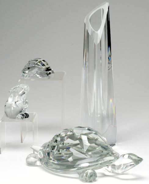 Appraisal: BACCARAT CRYSTAL Three pieces including a turtle a rabbit and