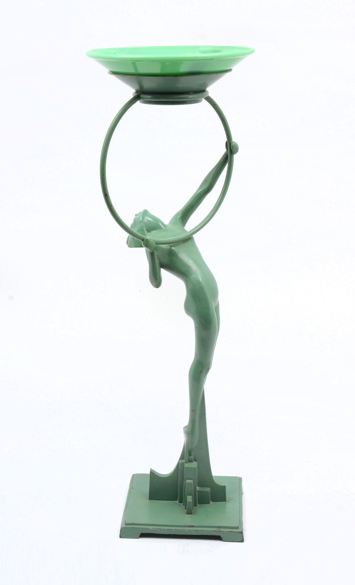 Appraisal: ART DECO NUDE FRANKART ASHTRAY STAND WITH INSERT Tall Art