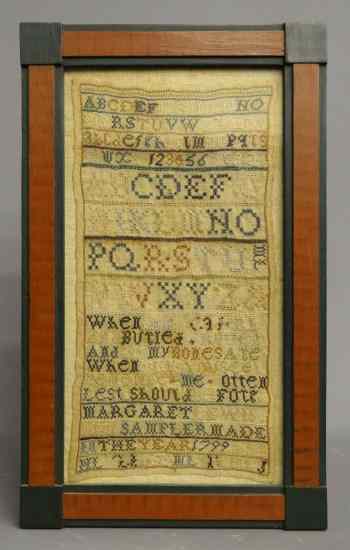 Appraisal: th c sampler ''Margaret Lewis Sampler Made In The Year