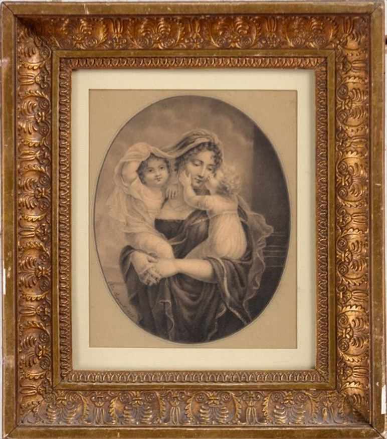 Appraisal: ALINE REGNAULT TH C MARY WITH THE INFANTS JESUS AND