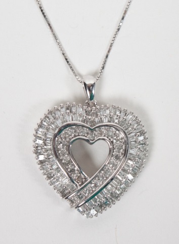 Appraisal: Lady's K white gold diamond pendant and chain the pendant