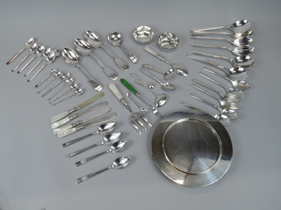 Appraisal: A collection of silver and plate to include a set