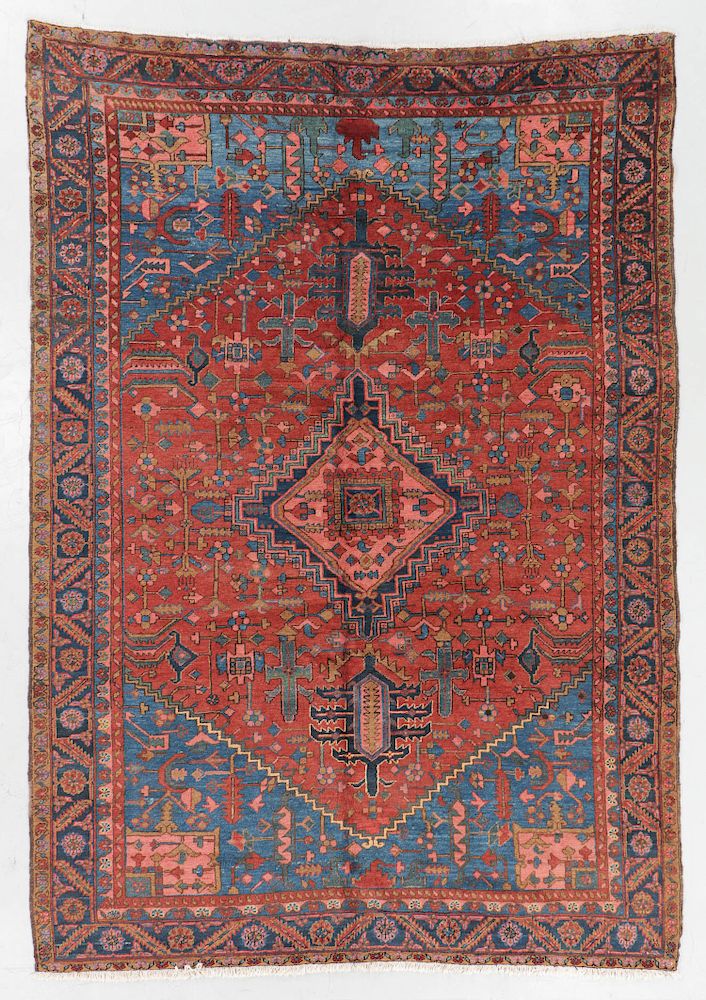 Appraisal: Antique Heriz Rug Persia ' '' x ' '' Antique