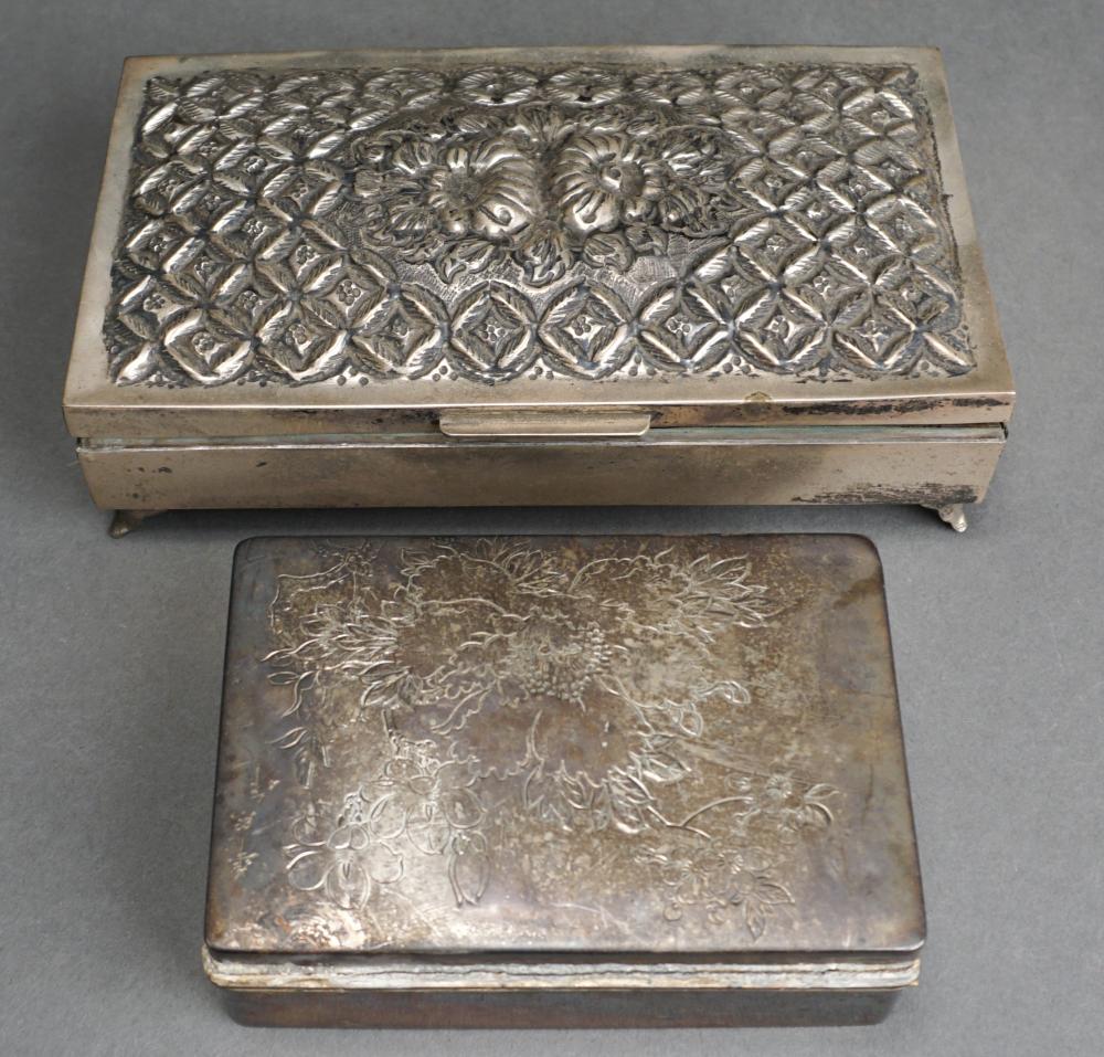 Appraisal: TURKISH REPUBLIC EMBOSSED -SILVER CASKET WITH A PROBABLY JAPANESE STERLING