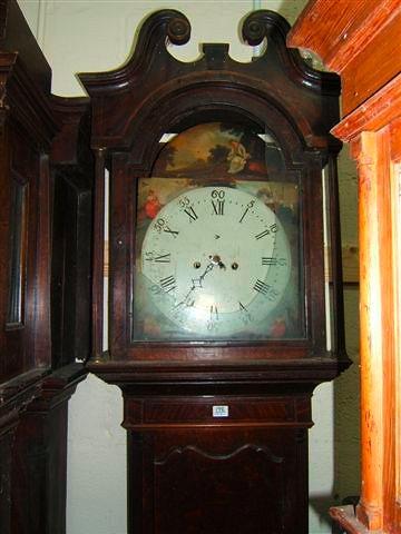 Appraisal: A Georgian oak eight day long case clock the arched