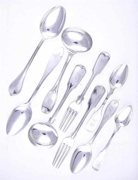 Appraisal: Charleston coin silver spoons forks and ladles South Carolina th