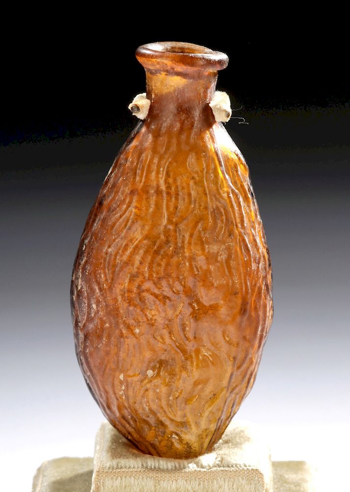 Appraisal: Roman Glass Date Flask - Amber Hue First Time At