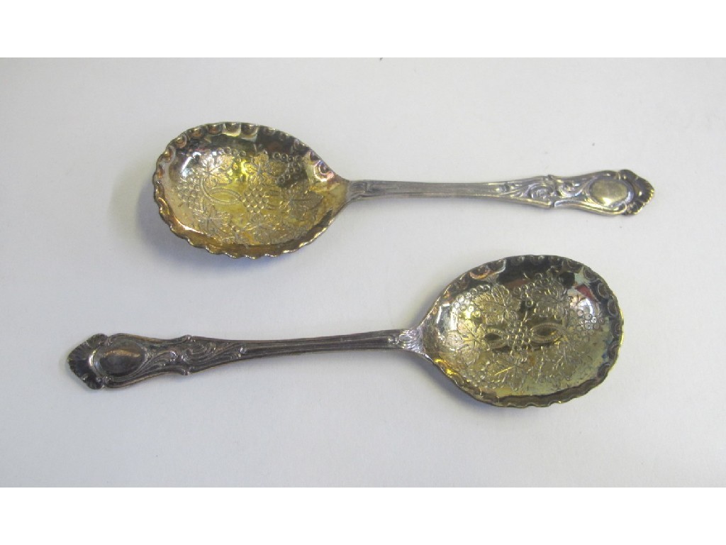 Appraisal: Cased pair of silver jam spoons Birmingham